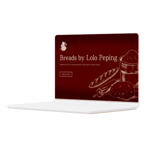 Breads by Lolo Pepings – bakery website showcasing lore and breads, designed by CodexCon