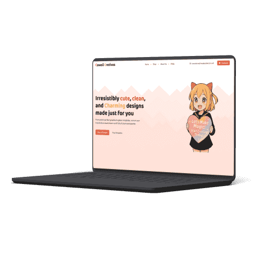 CodexCon web design for Cawaii Creatives – stylish website for template shop